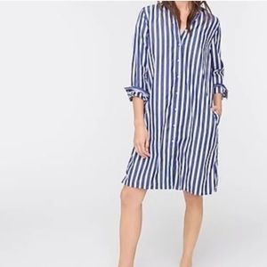 J. Crew button up striped shirt dress